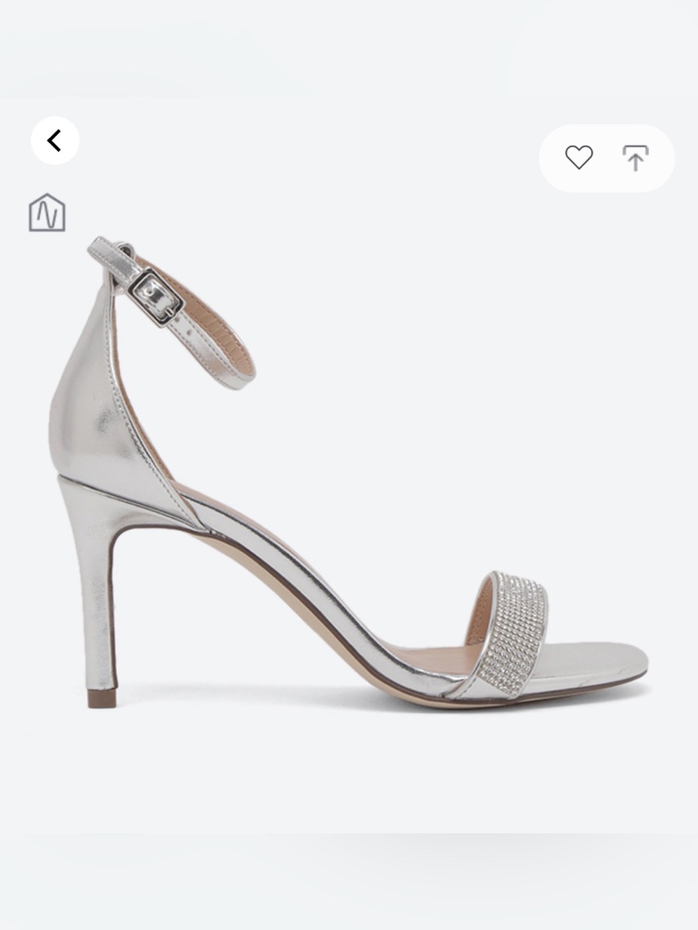 Call It Spring Kendraa Silver Crystal-Strap Ankle-Heel